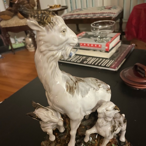 Other - Vintage Porcelain Goat with kid